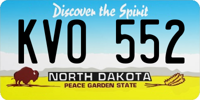 ND license plate KVO552
