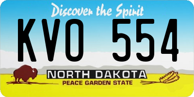 ND license plate KVO554