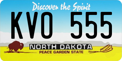 ND license plate KVO555
