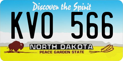 ND license plate KVO566