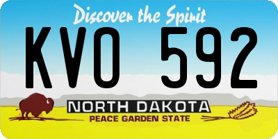 ND license plate KVO592
