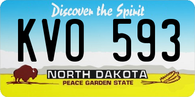 ND license plate KVO593