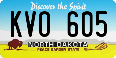ND license plate KVO605