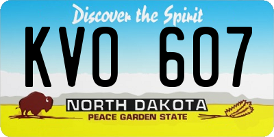 ND license plate KVO607