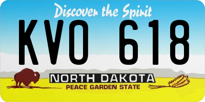 ND license plate KVO618