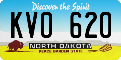 ND license plate KVO620