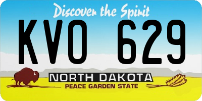 ND license plate KVO629