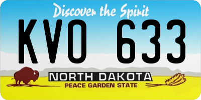 ND license plate KVO633