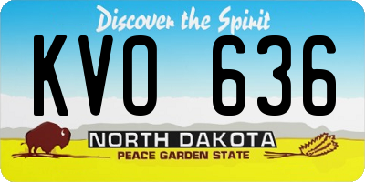 ND license plate KVO636