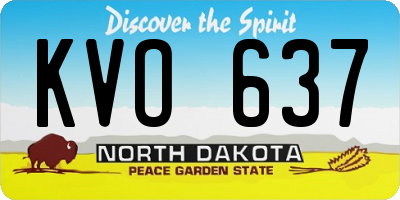 ND license plate KVO637