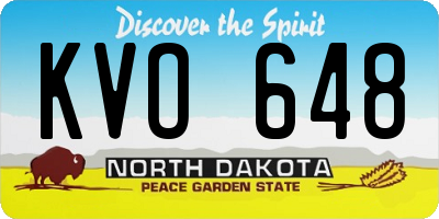 ND license plate KVO648