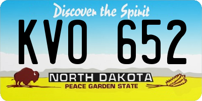ND license plate KVO652