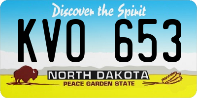 ND license plate KVO653