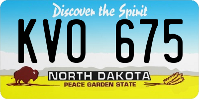 ND license plate KVO675