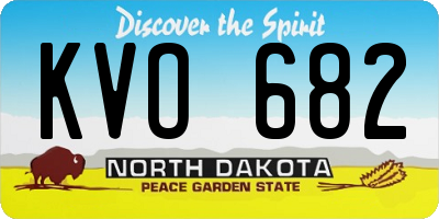 ND license plate KVO682