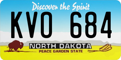 ND license plate KVO684