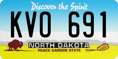 ND license plate KVO691