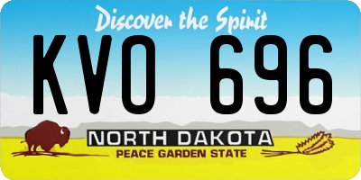 ND license plate KVO696