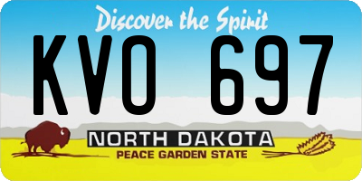 ND license plate KVO697