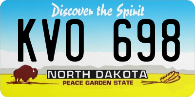ND license plate KVO698