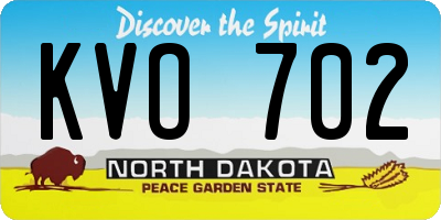 ND license plate KVO702