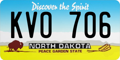 ND license plate KVO706