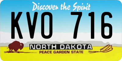 ND license plate KVO716