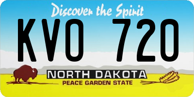 ND license plate KVO720