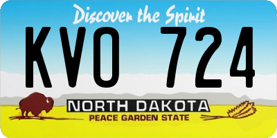 ND license plate KVO724