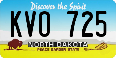 ND license plate KVO725
