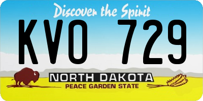 ND license plate KVO729