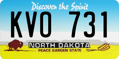 ND license plate KVO731