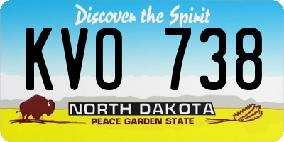ND license plate KVO738