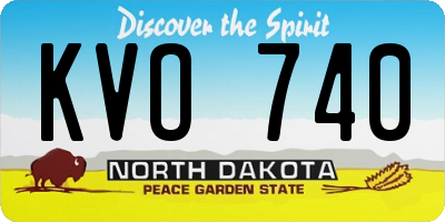 ND license plate KVO740