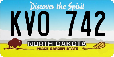 ND license plate KVO742