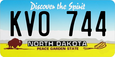 ND license plate KVO744