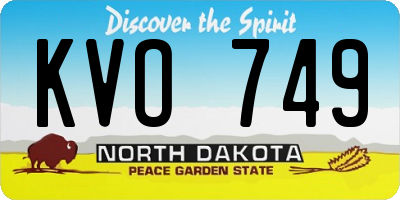 ND license plate KVO749