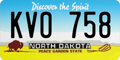 ND license plate KVO758