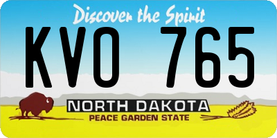 ND license plate KVO765