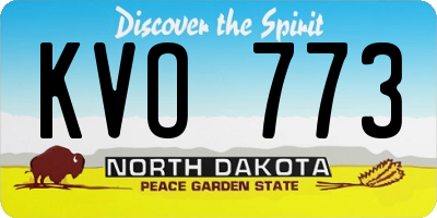 ND license plate KVO773