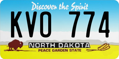ND license plate KVO774