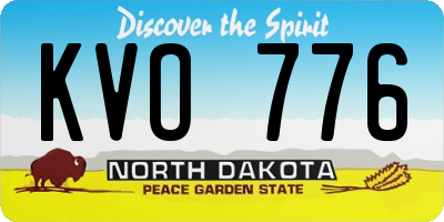 ND license plate KVO776