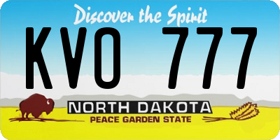 ND license plate KVO777