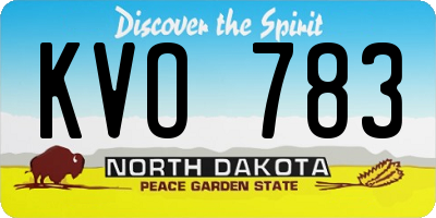 ND license plate KVO783