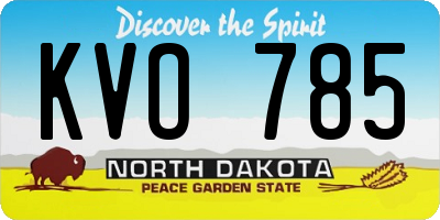 ND license plate KVO785