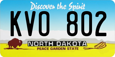 ND license plate KVO802