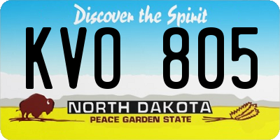 ND license plate KVO805