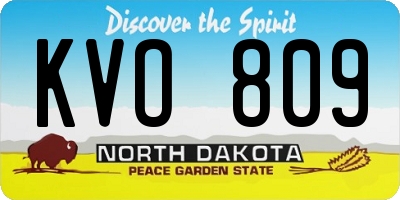 ND license plate KVO809