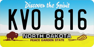 ND license plate KVO816