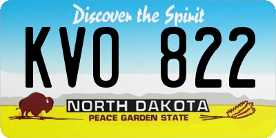 ND license plate KVO822